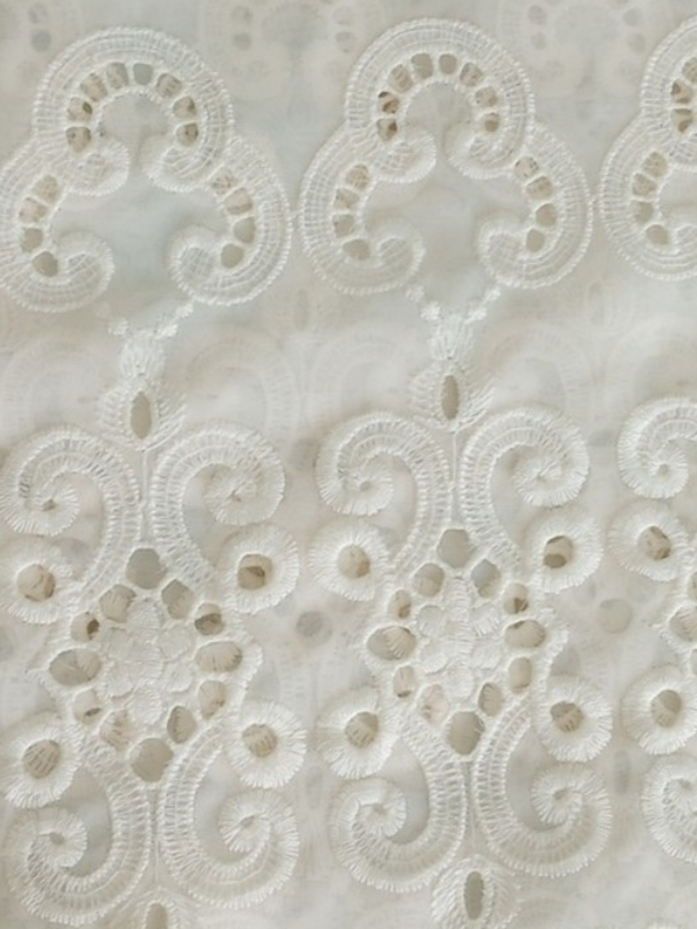 Ivory-White Lace Eyelet 167" Wide / 83" Long Sheer Curtain Panel - Picture 3 of 13
